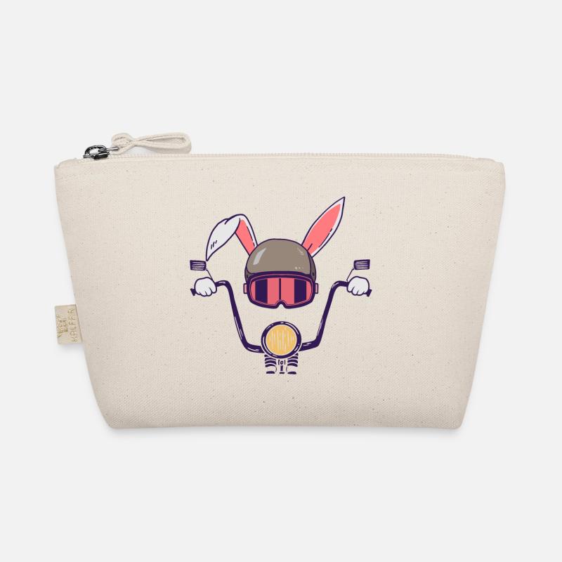 Rabbit biker motorcyclist Organic Pouch