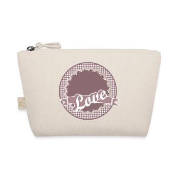 nostalgic label in dusky pink with lots of love - Organic Pouch - nature - Front