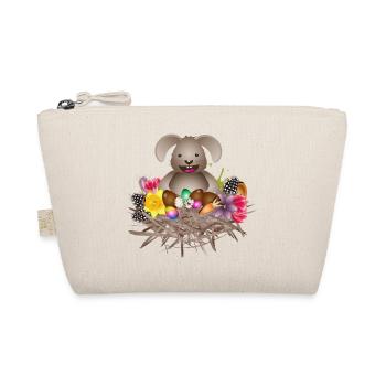 small Easter in the Easter nest full of Easter eggs - Organic Pouch - nature - Front