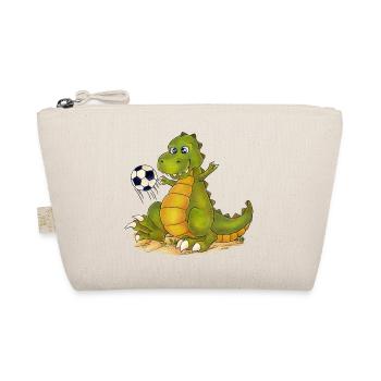 Niedlicher Fußball Dino zum Geburtstag Kinder - Bio-Täschchen - Natur - Vorne