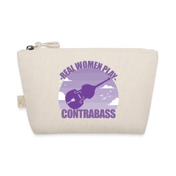 Contrabass Bassist Musician Girl Gift - Organic Pouch - nature - Front