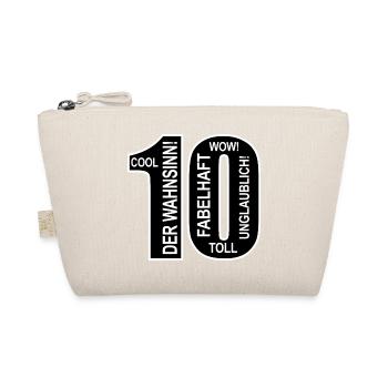 10. Geburtstag Wow Lustiges Motiv Nummer Ziffer 10 - Bio-Täschchen - Natur - Vorne