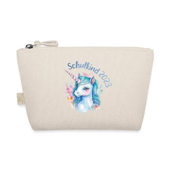 Schulkind 2023 Einhorn Einschulung Aquarell Bunt - Bio-Täschchen - Natur - Vorne
