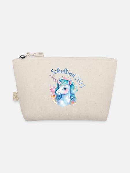 Schulkind 2023 Einhorn Einschulung Aquarell Bunt - Bio-Täschchen - Natur