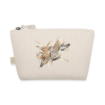 motif artistique en filigrane fait de rubans et de plumes - Trousse biologique - nature - Devant