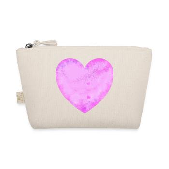 pink heart - Organic Pouch - nature - Front