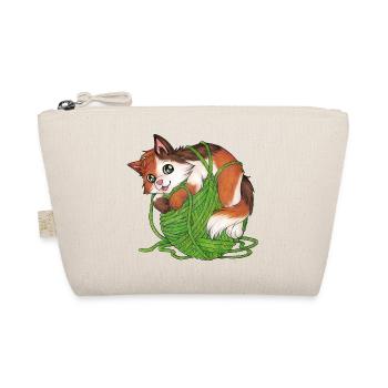Mietze Mietzekatze, Katze Wolle Geschenk Stricken - Bio-Täschchen - Natur - Vorne