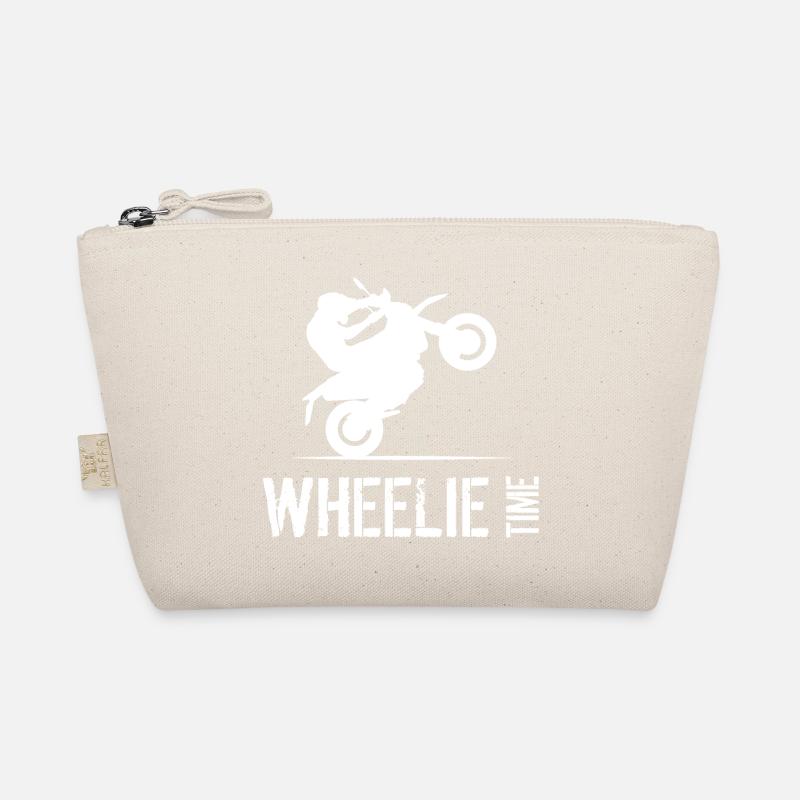 Motorcycle Biker Symbol Wheelie Time Illustration Organic Pouch