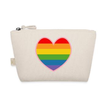 LGBT Shirt CSD QUEER HERZ - Bio-Täschchen - Natur - Vorne