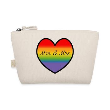LGBT Mrs and Mrs Regenbogenherz lesbische Hochzeit - Bio-Täschchen - Natur - Vorne