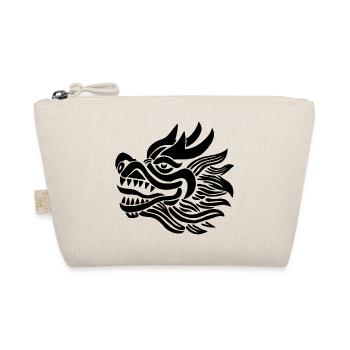 Chinese Dragon Head (Black) - Organic Pouch - nature - Front