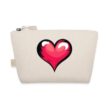 Design élégant en forme de cœur en rouge, noir et blanc - Trousse biologique - nature - Devant