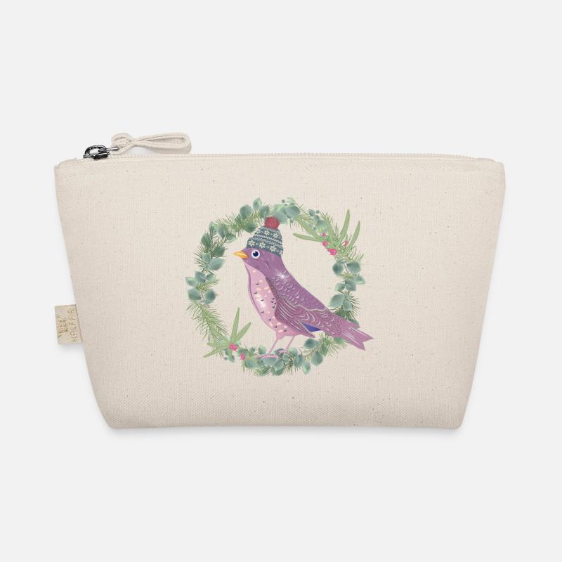 Bird with mistletoe & eucalyptus in winter mood Organic Pouch