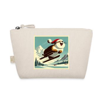 Vintage Ski Murmeltier - Bio-Täschchen - Natur - Vorne