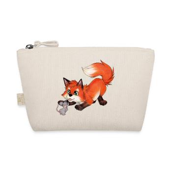 Süßer Fuchs spielt mit Maus Geschenk für Fuchsfan - Bio-Täschchen - Natur - Vorne