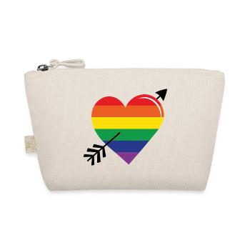Arrow Rainbow Heart Pride - Organic Pouch - nature - Front