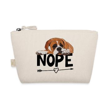 Boxer Dog Nope - Organic Pouch - nature - Front