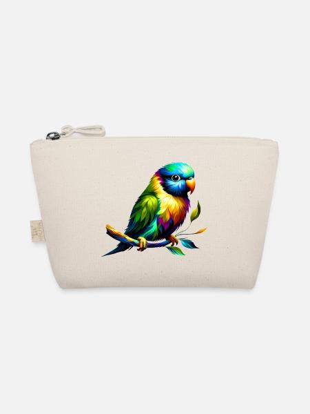 Regenbogensittich (01) - Bio-Täschchen - Natur