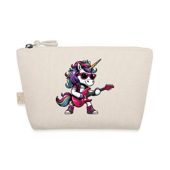 Einhorn Rock Metal Musiker Gitarre Design - Bio-Täschchen - Natur - Vorne