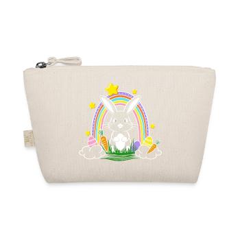 Osterhase Hase mit Regenbogen und Ostereier - Bio-Täschchen - Natur - Vorne