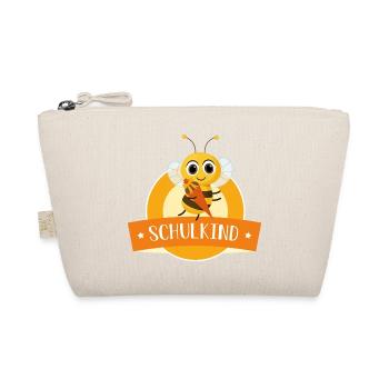 Schulkind fleißige Biene mit Zuckertüte (orange) - Bio-Täschchen - Natur - Vorne