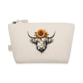 Highland Beauty - Hochland Rind mit Sonnenblumen - Bio-Täschchen - Natur - Vorne