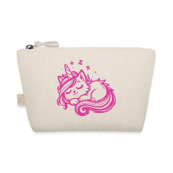 Sleeping Unicorn Cat (Pink) - Organic Pouch - nature - Front