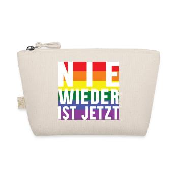 Nie wieder Schriftzug Pride - Bio-Täschchen - Natur - Vorne