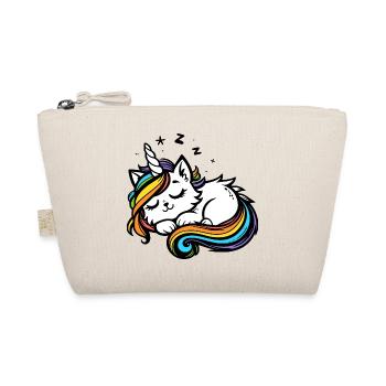 Sleeping Unicorn Cat (colorful) - Organic Pouch - nature - Front