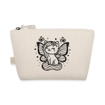 Winged Cat (black) - Organic Pouch - nature - Front