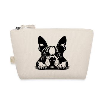 Boston Terrier Kopf mit Pfoten - Bio-Täschchen - Natur - Vorne