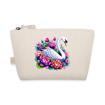 Swan decorated with lotus flowers flower - Organic Pouch - nature - Front