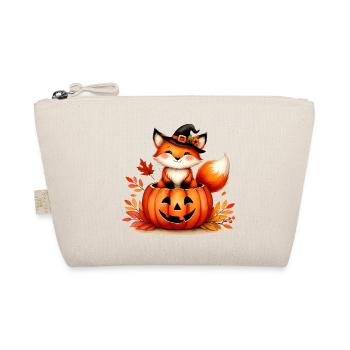 Halloween-Fuchs im Kürbis:Süßer Gruselspaß - Bio-Täschchen - Natur - Vorne