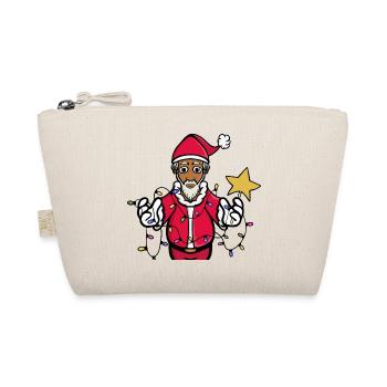 Ein strahlender Weihnachtsmann - Bio-Täschchen - Natur - Vorne