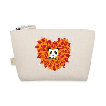 Süßer Panda mit Herz im Herbst. - Bio-Täschchen - Natur - Vorne
