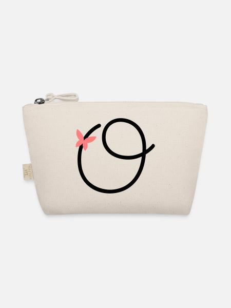 Letter O Butterfly Letter - Organic Pouch - nature - Front