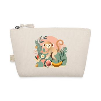 Playful monkey with tropical fruits - Organic Pouch - nature - Front