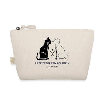 Katze & Hund: Liebe ohne Grenzen - Bio-Täschchen - Natur - Vorne