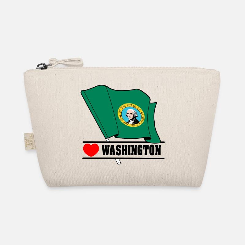 Flagge Washington Herz WASHINGTON Bio-Täschchen