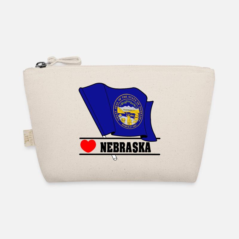 Flag Nebraska heart NEBRASKA Organic Pouch