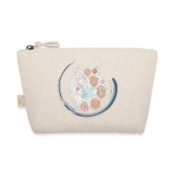 Minimalist Geometric Wolf – Earthy Tones Art - Organic Pouch - nature - Front