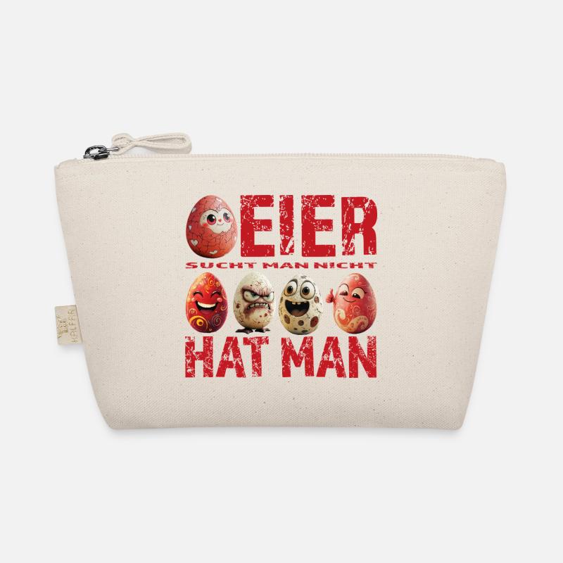 Eier sucht man nicht – Eier hat man – Red Edition Bio-Täschchen