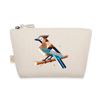Geais sur une branche – motif printanier stylisé - Trousse biologique - nature - Devant