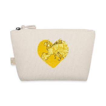 Love Europe: Yellow Europe Map in a Heart - Organic Pouch - nature - Front
