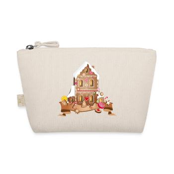 Festliches Lebkuchenhaus mit Weihnachtsplätzchen - Bio-Täschchen - Natur - Vorne