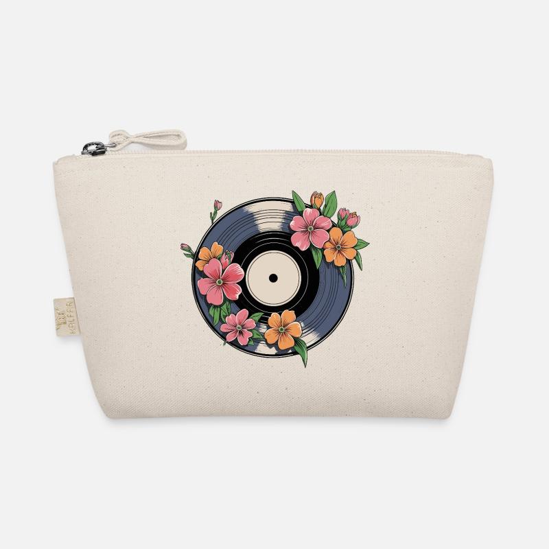 Fleurs sur disque vinyle - Oeuvre vinyle rétro Trousse biologique