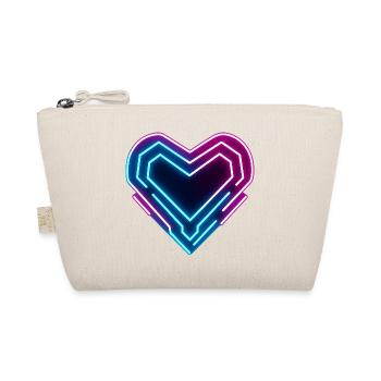 Futuristisches Neon-Herz | Cyber Heart Love Design - Bio-Täschchen - Natur - Vorne