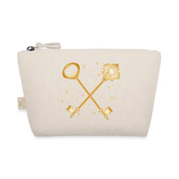 Crossed Golden Antique Key Design - Organic Pouch - nature - Front
