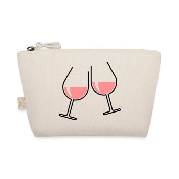 2 Roséweingläser (Roséwein Wein Bauchig Offen 2C) - Bio-Täschchen - Natur - Vorne