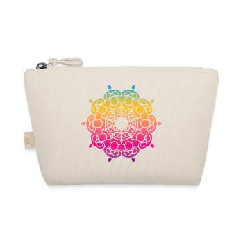 Yoga Mandala Ornament Farbverlauf farbenfroh om - Bio-Täschchen - Natur - Vorne